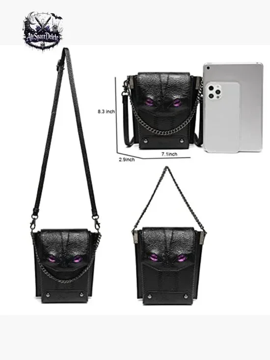 Small Crossbody Bag PU Leather Adjustable Strap Festival Costume Accessory - Picture 5 of 7